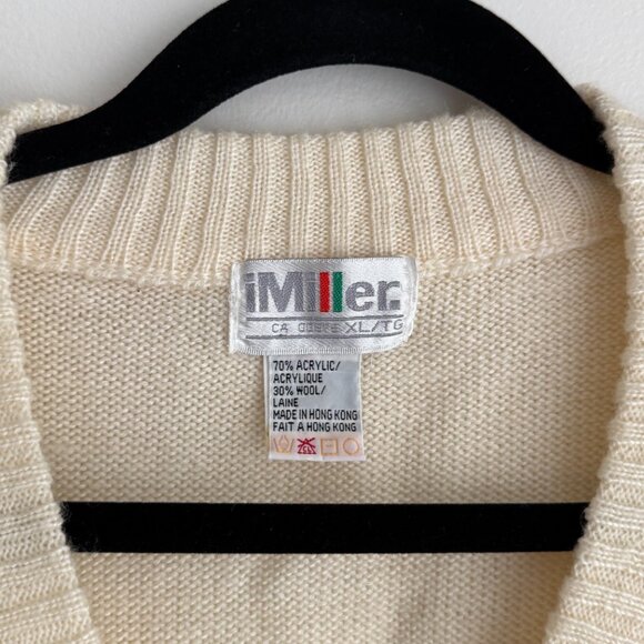 Vintage Knit Sweater Cream Embroidered - Picture 3 of 4